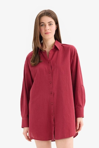 DeFacto Regular Fit Pamuklu Plaj Gömleği-Fall in Love W8241AZ25SMBR285 Bordo