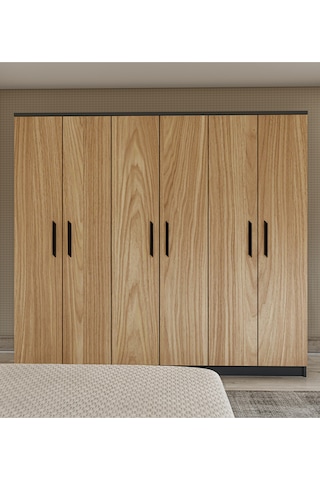 Gm 087 Favorite 6 Kapılı Aynasız Sonomo - Antrasit Gri Gardırop