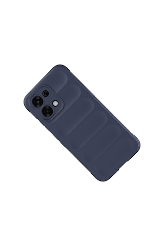 Maks Technology Oppo A6 Pro Uyumlu Kılıf Esnek Tpu Oyuklu Arka Yüzey Tasarımlı Mkst Etnik Silikon Kapak - Lacivert