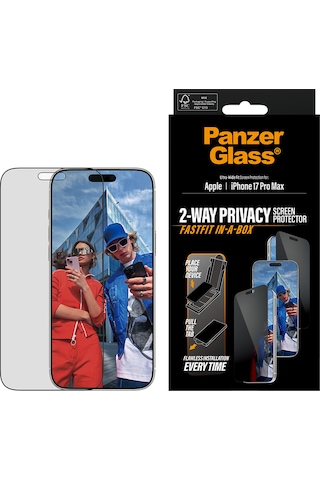 Privacy Apple Uyumlu iPhone 17 Pro Max Ultra-wide Fit Çerçeveli Gizli/hayalet Ekran Koruyucu - Fastfit Aparatlı