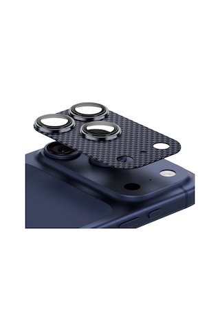 Apple Uyumlu   iPhone 17 Pro Max Benks Armorwarrior Aurora Serisi Kevlar Kamera Lens Koruyucu Mavi