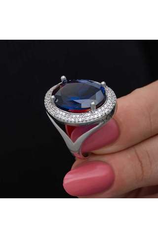 Casera's Gümüş Safir Taşlı Kadın Yüzük Csr2185505 Gümüş