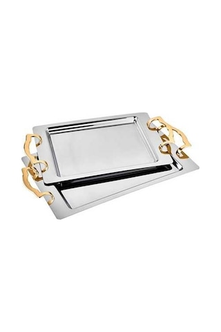 Özlife Lisa 2 Li Tepsi Sade Gold Sap