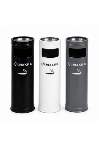 Kumluklu X Max Küllük K-206 Çöp Hazneli Dış Mekan Sigara Küllüğü Hey Çelik