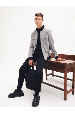 Colin's Colins Regular Fit Bomber Gri Erkek Ceket Cl1065132 Gri Melanj