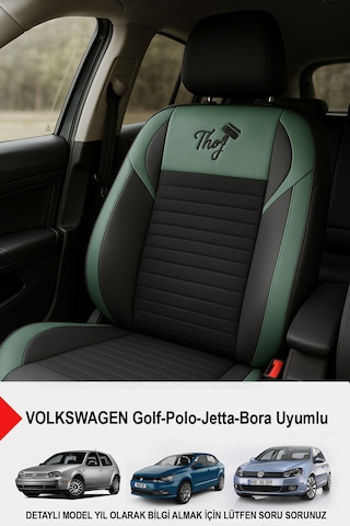 Thor Tay Tüyü Oto Koltuk Kılıfı Volkswagen Bora-golf-jetta-polo Uyumlu Yeşil