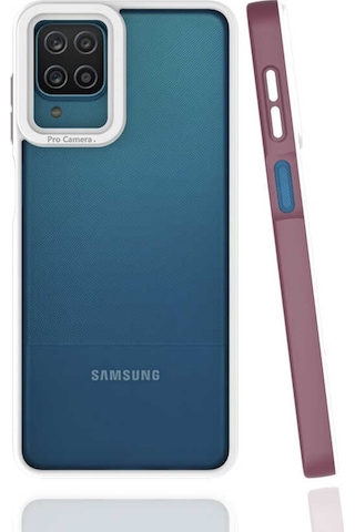 Galaxy A12 Kılıf Zore Mima Kenarları Renkli Silikon Kılıf