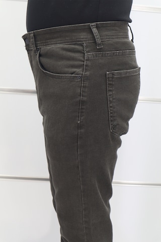 Denim Cartel Dmctekstil Erkek Çizgili Yüksek Bel Rahat Kesim Boru Paça Jean Pantolon Kahverengi