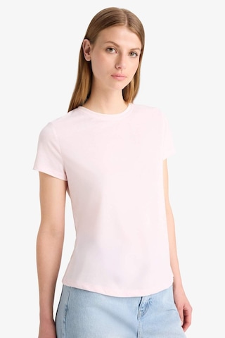 Defacto Regular Fit Bisiklet Yaka Basic Düz Kısa Kollu Tişört F4213axnspn38 Pembe