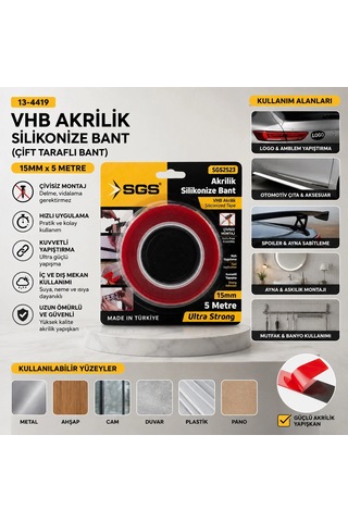 15mmx5yrd Vhb Akrilik Silikonize Bant Çift Taraflı Bant 5468