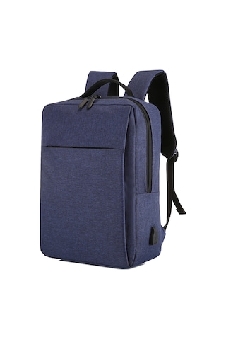 Folinda 15 İnç Mavi İş & Seyahat Sırt Çantası - Usb Şarj Portlu, Büyük Kapasiteli, Oxford Kumaş Bilgisayar Çantası Koyu Mavi