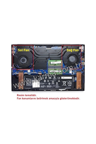 Hp Omen 15-ek, 15-en Serisi Notebook CPU Fan / Ver.3 (Sağ Fan - 12V) - FAN710V3