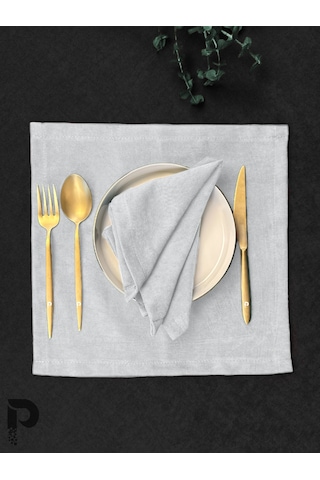 Beyaz Kumaş Peçete Daily Serisi Kadife Görünümlü Beyaz