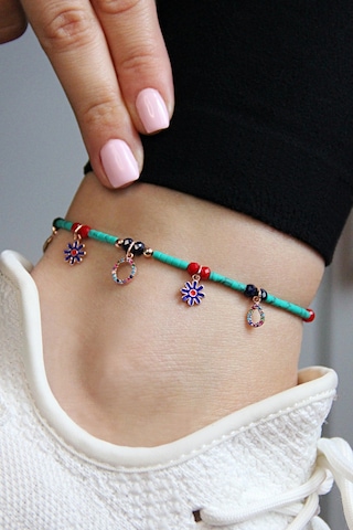 Argentum Concept Çok Figürlü 925 Ayar Gümüş Makrome Şans Halhalı - H007501 Çok Renkli