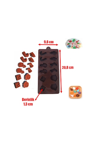 12 Göz Yılbaşı Temalı Silikon Şeker Kek Kurabiye Jöle Çikolata Kalıbı 20.8 CM x 9.8 CM