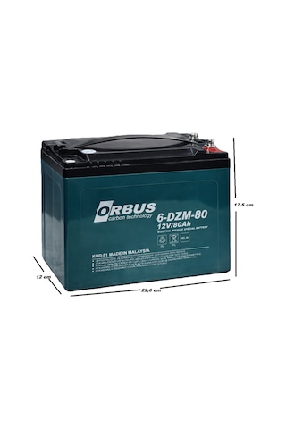 Orbus 12 V 80 Ah Amper Elektrikli Bisiklet Aküsü