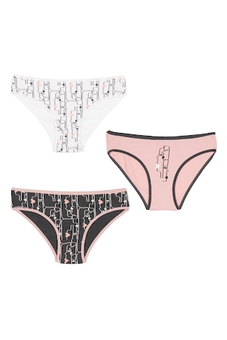 Nixci İntimates %95 Pamuk Normal Bel Kadın Külot Slip Bikini Külot Klasik Model Çok Renkli 1