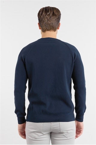 İmza Lacivert Bisiklet Yaka Uzun Kol Cepsiz Standart Fit Kazak Pamuk Triko 1012260150 2XL