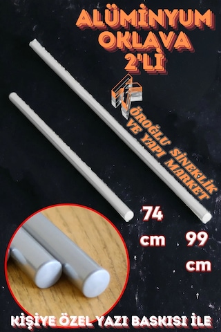 2'li Masterchef Alüminyum Paslanmaz 100-75 Cm Metal Oklava Seti