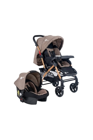 Kahverengi 4 Baby Ab460 Active Gold Travel Sistem Çift Yönlü Bebek Arabası Kahverengi
