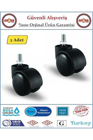 Ofis Koltuk Mobilya Tekerleği - M10 Civatalı Tekerlek - 2 Adet