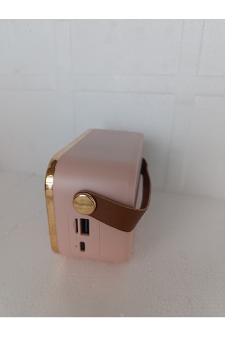 Speaker Fm Radyo Bluetooth Hoparlör Mp3 Çalar Usb Tf Aux Ses Bombası Kablosouz Hoparlör - Pembe- Tek