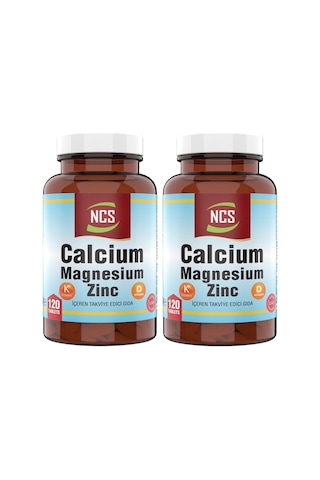 Ncs Calcium Magnesium Çinko D K Kalsiyum 2 X 120 Tablet Vitamin