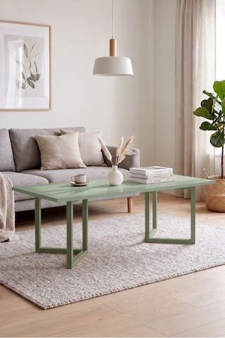 Blom Orta Sehpa Kayın Ahşap Ayaklı 120x60cm Ihlamur Yeşili Bl3-y
