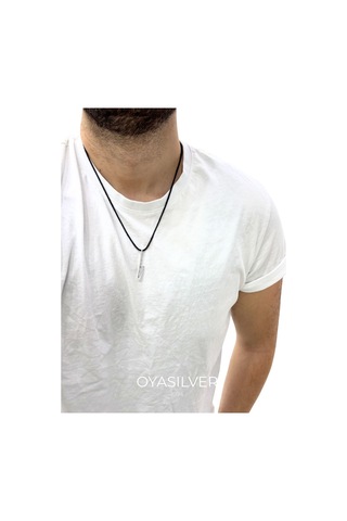 Oya Silver Şef Bıçak Tasarımlı Gümüş Kolye Ucu 4.5x0.5cm Oyot397