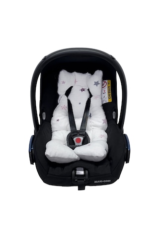 Ezh Collection 8011 Müslin Puset ve Oto Koltuğu Minderi Beyaz-Pembe