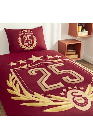 Taç Galatasaray 25. Şampiyonluk Tek Kişilik Nevresim Takımı Lisanslı Kırmızı
