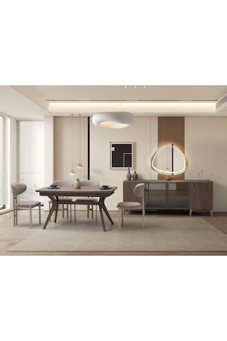 Bergamo Modern Dolaplı Çekmeceli Aynasız Konsol 200 50 78 Ekru