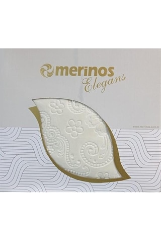 Merinos Elegans Çift Kişilik Battaniye Çiçek Desen Battaniye Beyaz 220x240 Cm Beyaz