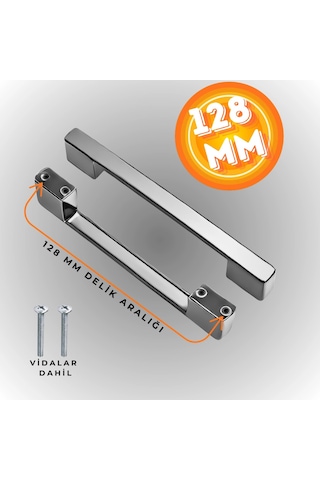 Köprü Kulp Dolap Çekmece Kulbu Metal Kulp 128 Mm Krom