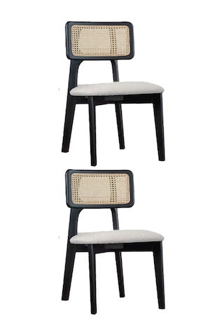 Kuzey Sandalye Ahşap Gürgen 2 Li Set Cafe,restaurant,mutfak,salon,yemek Odası Sandalyesi Siyah