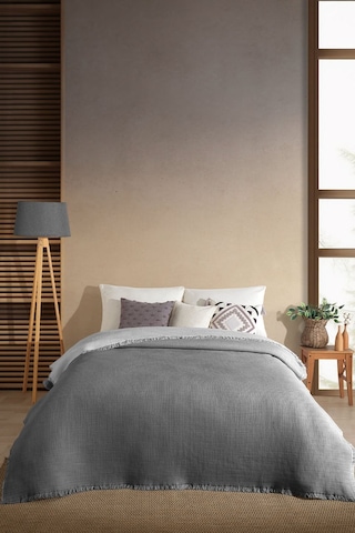 Elart Rubby Müslin Pike Çift Kişilik 210x230 Cm Antrasit Antrasit