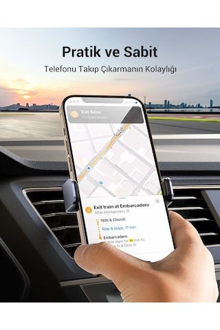 Ugreen Araç İçi Telefon Tutucu 360 Derece Dönebilir Air Vent, 10422 -