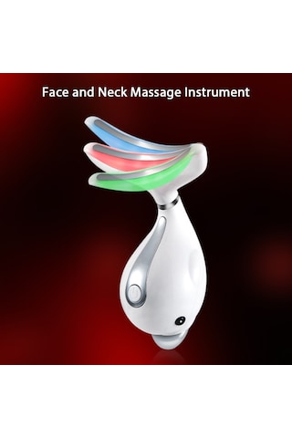 Hangfox Yenilenebilir Pil Liçli Boyun Ve Yüz Gerginleştirici Cihazı - Cilt Bakımı Aleti, İç Çizgileri Azaltır, Çift Alttan Dudak Azaltır Beyaz