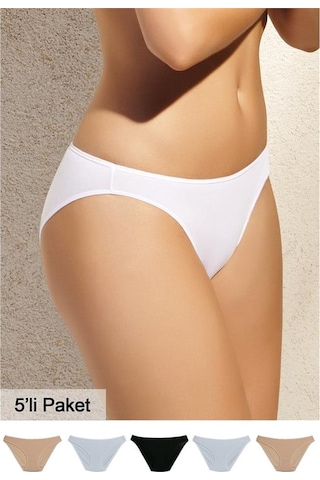 Pierre Cardin 2057 Beşli Slip Külot - Beyaz-ten-siyah mix color