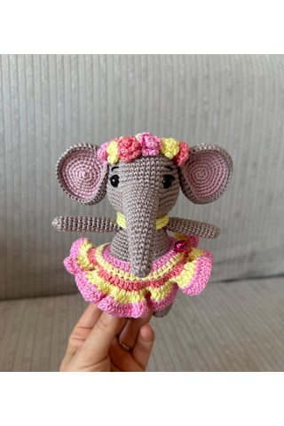 Etekli Amigurumi Fil Oyuncak 16 Cm 001