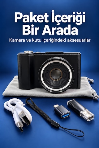 Seyahat Ve Günlük Çekimler İçin Katlanabilir Ekranlı Dijital Kamera Belirtilmemiş