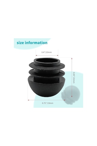 Xiyyadms 30 Adet 19 Mm Plastik Boru Uç Kapakları - Metal Sandalyeler Ve Bahçe Mobilyaları İçin Kaydırma Korumalı Siyah Kapağı Seti