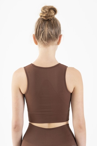 Maraton Active Slimfit Kadın Atlet Yaka Kolsuz Training Sepya Bra 813034-Sepya