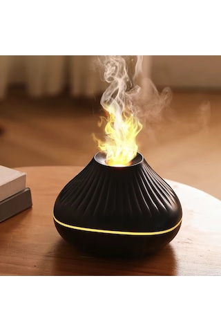 3d Alev Efektli Ultrasonik Aroma Difüzör 120ml Sessiz Led Işıklı Hava Nemlendirici Humidifier