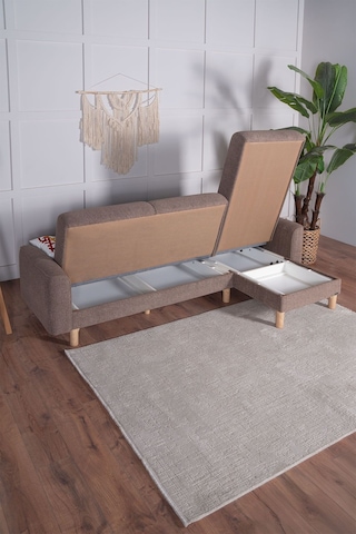 Bohem's Bohem Uzanmalı Köşe, Sağ Sol Kullanılabilen, Yüksek Ayaklı, Kahverengi Kahverengi