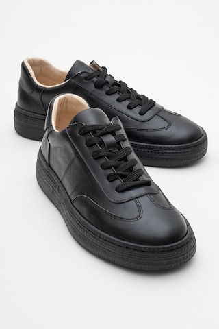 Luvishoes Luvi Shoes Fiore Siyah Cilt Hakiki Deri Kadın Spor Ayakkabı Siyah