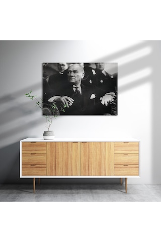 Cakasepetim Cumhuriyet Bayaramı Töreninde Atatürk Görseli Ahşap Mdf Tablo