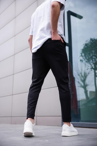 Erkek Siyah Renk Likralı Kumaş Jogger Pantolon-1760 Siyah