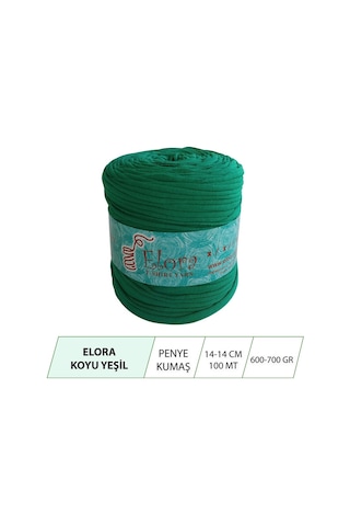 Elora Koyu Yeşil Penye Kumaş Örgü Ipi