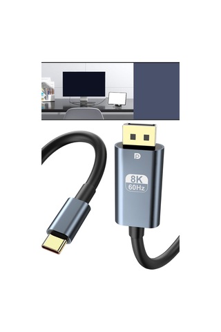 Type-c To Displayport 8k Yüksek Çözünürlük Yeni Nesil Type-c Displayport Dönüştürücü Kablo